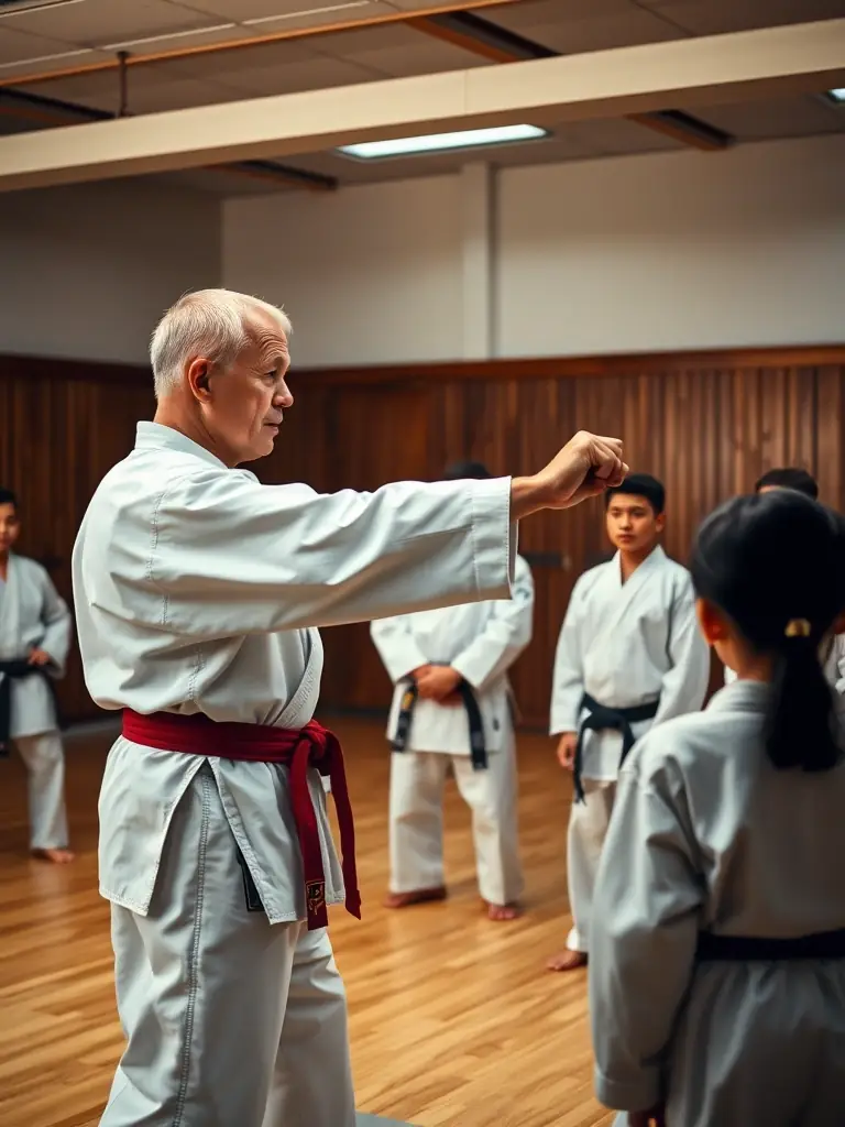A photo of an Aikido instructor guiding a student through a technique, highlighting the personalized attention and expert guidance provided at ASBCA AIKIDO.